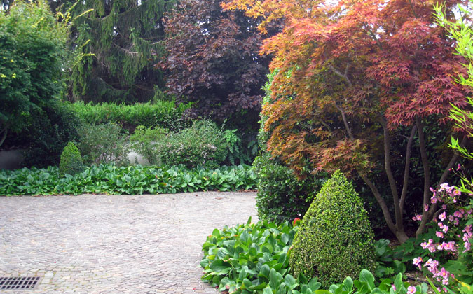 Composition of tree colors in a square